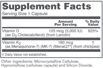 Protocol For Life Balance - K2 MK - 7 & D3 (180 mcg K2 / 5,000 IU D3 ) - OurKidsASD.com - #Free Shipping!#