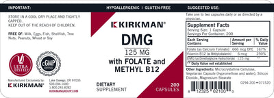 Kirkman Labs - Dimethylglycine (DMG) With Folinic Acid & Methyl B-12 Hypoallergenic - OurKidsASD.com - #Free Shipping!#